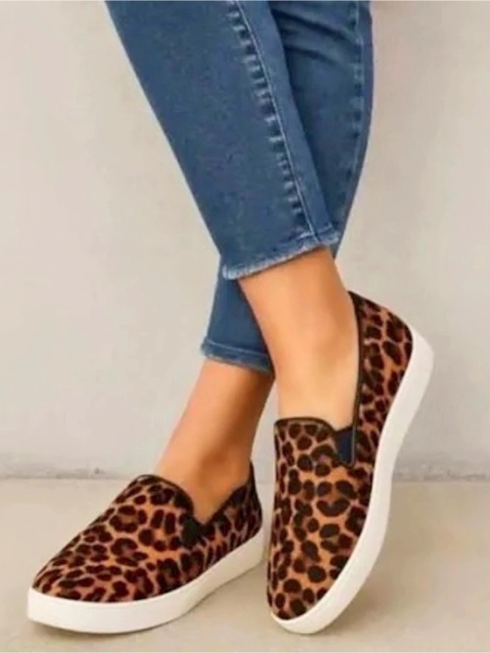 Birdies Leopard Print Slip-On Sneakers